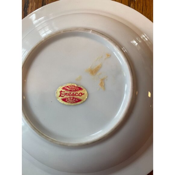 Vintage Enesco White Porcelain Small Plate Tray With Gold Trim Scalloped Edge 4. - Picture 5 of 5